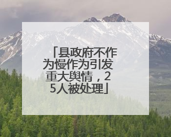 县政府不作为慢作为引发重大舆情，25人被处理