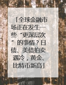 全球金融市场正在发生一些“更深层次”的事情？日债、美债拍卖遇冷，黄金、比特币新高