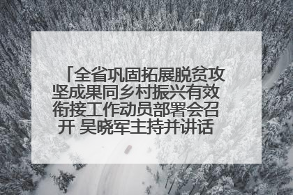 全省巩固拓展脱贫攻坚成果同乡村振兴有效衔接工作动员部署会召开 吴晓军主持并讲话 罗东川作安排部署