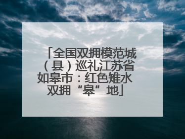 全国双拥模范城（县）巡礼江苏省如皋市：红色雉水双拥“皋”地