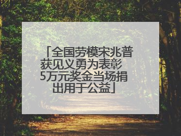 全国劳模宋兆普获见义勇为表彰 5万元奖金当场捐出用于公益