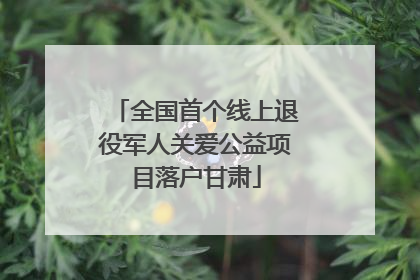 全国首个线上退役军人关爱公益项目落户甘肃