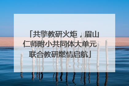 共擎教研火炬，眉山仁师附小共同体大单元联合教研燃情启航
