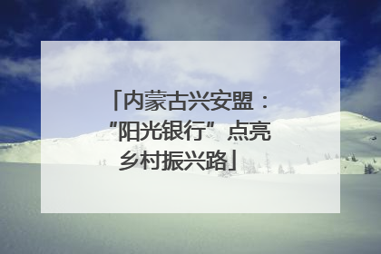 内蒙古兴安盟：“阳光银行”点亮乡村振兴路