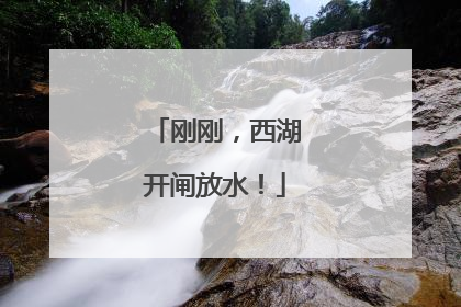 刚刚，西湖开闸放水！