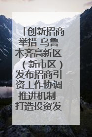创新招商举措 乌鲁木齐高新区（新市区）发布招商引资工作协调推进机制 打造投资发展新高地