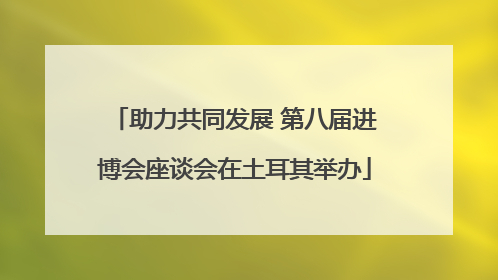 助力共同发展 第八届进博会座谈会在土耳其举办