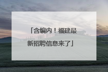 含编内！福建最新招聘信息来了