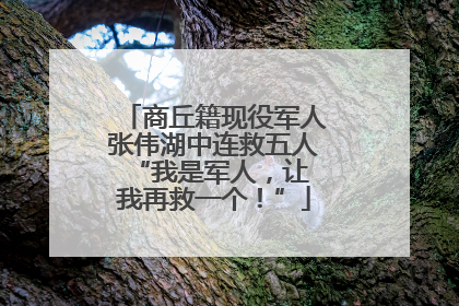 商丘籍现役军人张伟湖中连救五人 “我是军人，让我再救一个！”