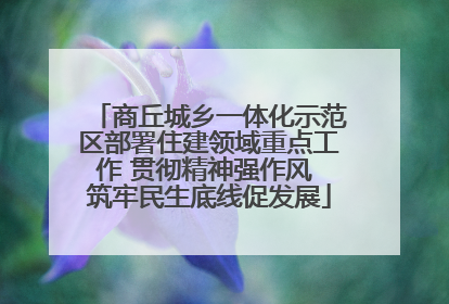 商丘城乡一体化示范区部署住建领域重点工作 贯彻精神强作风 筑牢民生底线促发展