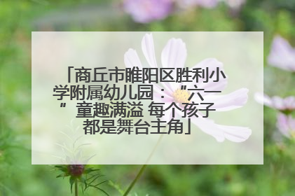 商丘市睢阳区胜利小学附属幼儿园：“六一”童趣满溢 每个孩子都是舞台主角