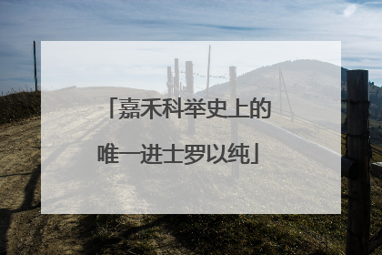 嘉禾科举史上的唯一进士罗以纯