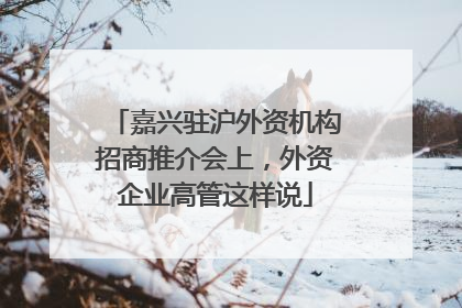嘉兴驻沪外资机构招商推介会上，外资企业高管这样说