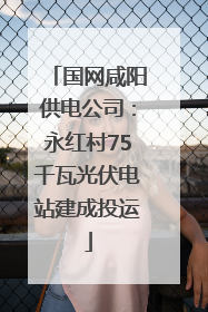 国网咸阳供电公司：永红村75千瓦光伏电站建成投运