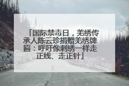 国际禁毒日，羌绣传承人陈云珍捐赠羌绣牌匾：呼吁像刺绣一样走正线、走正针