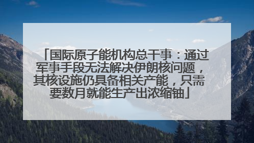 国际原子能机构总干事：通过军事手段无法解决伊朗核问题，其核设施仍具备相关产能，只需要数月就能生产出浓缩铀
