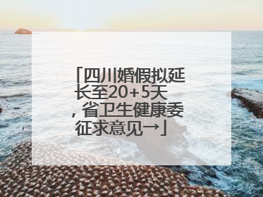 四川婚假拟延长至20+5天，省卫生健康委征求意见→