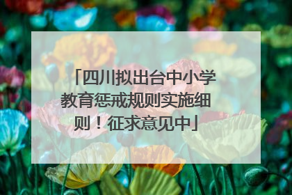 四川拟出台中小学教育惩戒规则实施细则！征求意见中