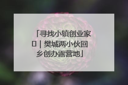 寻找小镇创业家㊳｜樊城两小伙回乡创办露营地