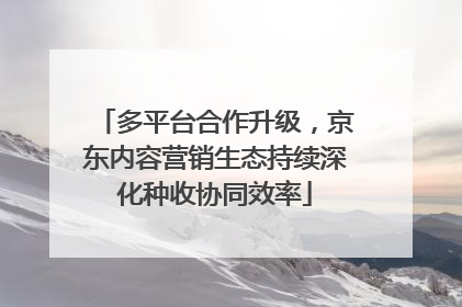 多平台合作升级，京东内容营销生态持续深化种收协同效率