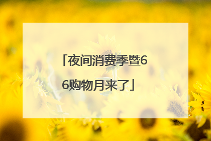 夜间消费季暨66购物月来了