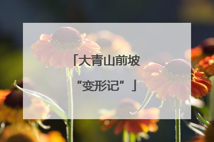 大青山前坡“变形记”