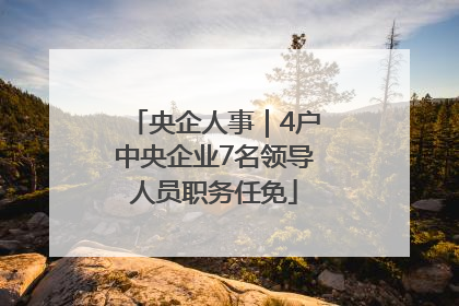 央企人事｜4户中央企业7名领导人员职务任免