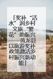 奖补“活水”润乡村 文旅“繁花”助振兴——黄龙县以旅游奖补政策激活乡村振兴新动能