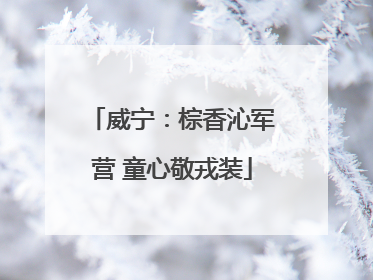 威宁：棕香沁军营 童心敬戎装