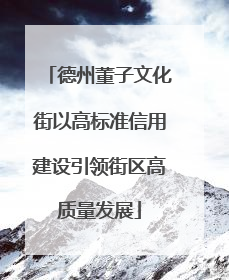 德州董子文化街以高标准信用建设引领街区高质量发展