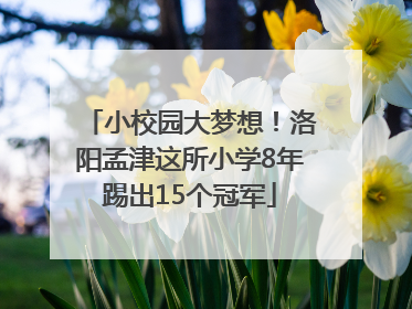 小校园大梦想！洛阳孟津这所小学8年踢出15个冠军