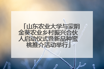 山东农业大学与蒙阴金葵农业乡村振兴合伙人启动仪式暨新品种蜜桃推介活动举行
