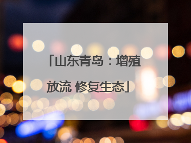 山东青岛：增殖放流 修复生态