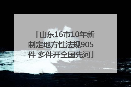 山东16市10年新制定地方性法规905件 多件开全国先河