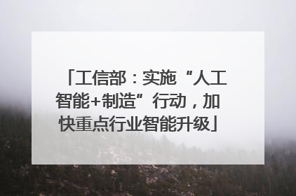 工信部：实施“人工智能+制造”行动，加快重点行业智能升级