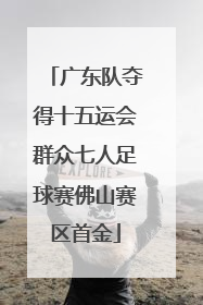 广东队夺得十五运会群众七人足球赛佛山赛区首金