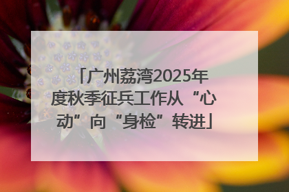 广州荔湾2025年度秋季征兵工作从“心动”向“身检”转进