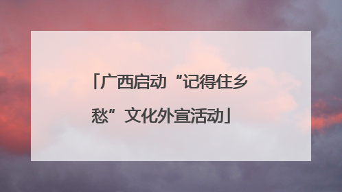 广西启动“记得住乡愁”文化外宣活动