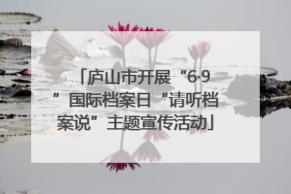庐山市开展“6·9”国际档案日“请听档案说”主题宣传活动