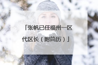 张帆已任福州一区代区长（附简历）