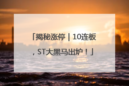 揭秘涨停｜10连板，ST大黑马出炉！