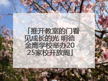 推开教室的门看见成长的光 明德金鹰学校举办2025家校开放周