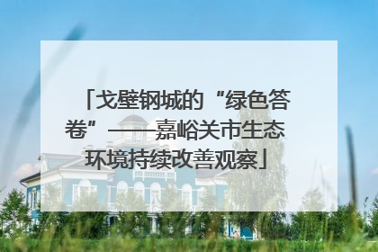 戈壁钢城的“绿色答卷”——嘉峪关市生态环境持续改善观察