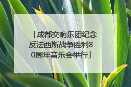 成都交响乐团纪念反法西斯战争胜利80周年音乐会举行