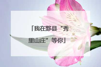 我在黟县“秀里山庄”等你