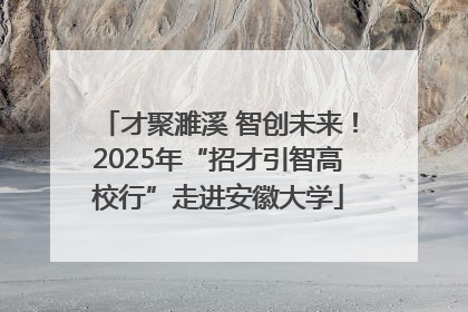 才聚濉溪 智创未来！2025年“招才引智高校行”走进安徽大学