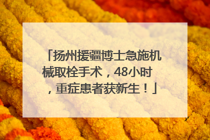 扬州援疆博士急施机械取栓手术，48小时，重症患者获新生！