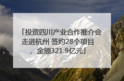 投资四川产业合作推介会走进杭州 签约28个项目、金额321.9亿元