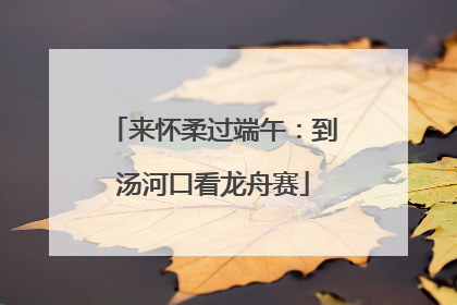来怀柔过端午：到汤河口看龙舟赛