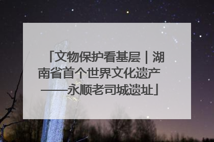 文物保护看基层｜湖南省首个世界文化遗产——永顺老司城遗址